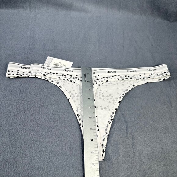Hanes Originals Womens Size XXL Panty Thong Star Print Black White New With Tags - Picture 8 of 8